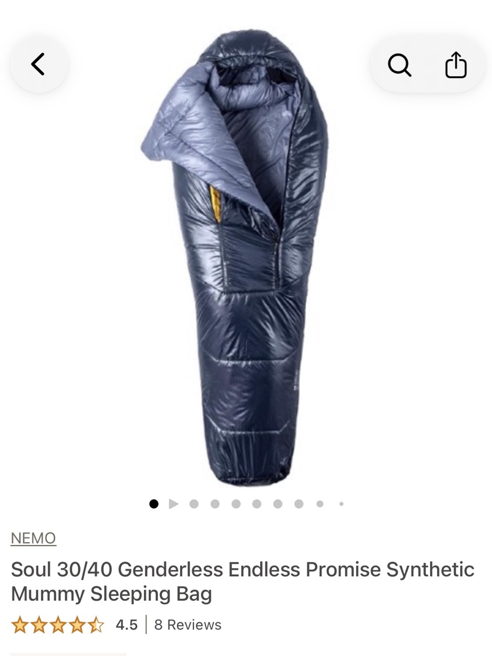 Soul 30/40 Synthetic Mummy Sleeping Bag - Blue Granite/Gray/Mango